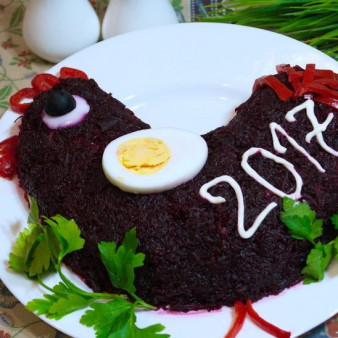 Салат Петух на Новый год