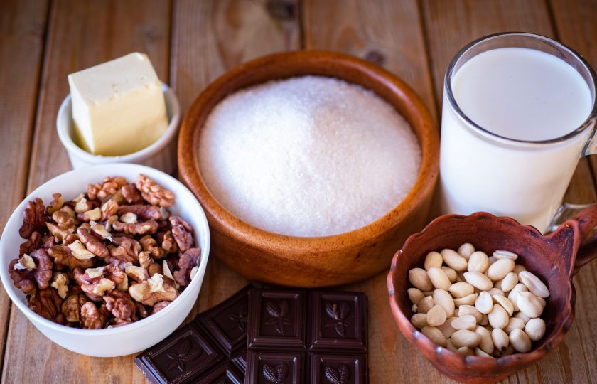 1. Этап. Шоколадный щербет: Все ингредиенты выложите на стол перед началом приготовления для удобства.