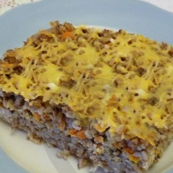 Запеканка из гречки с фаршем