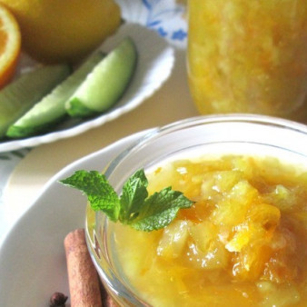 Огуречное варенье с апельсином и лимоном