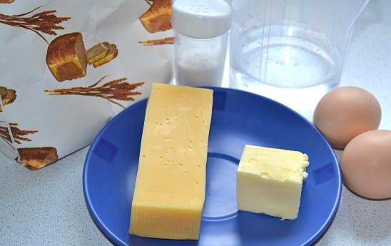 1. Этап. Заварные французские булочки: Подготовьте все ингредиенты.