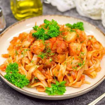 Паста с филе минтая