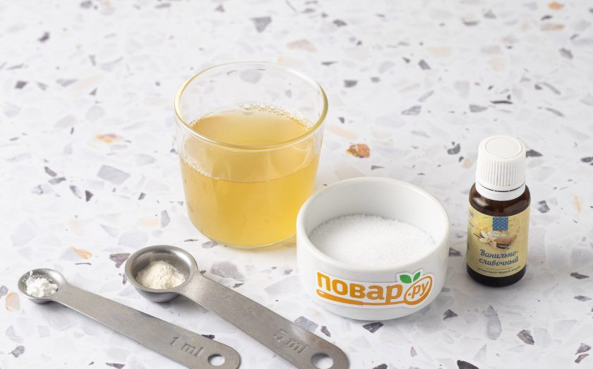 1. Этап. Мороженое из аквафабы: Подготовьте все ингредиенты.