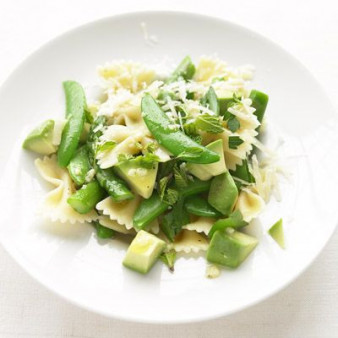 Asparagus, Snap Pea, and Avocado Pasta