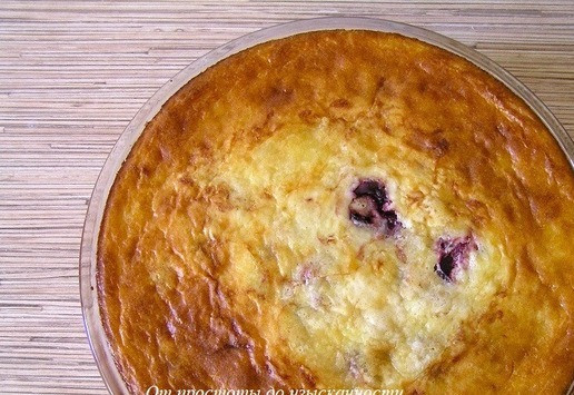 1. Этап. Творожник с вишней: Выпекайте при 180*С около 45-50 минут до румяного цвета.