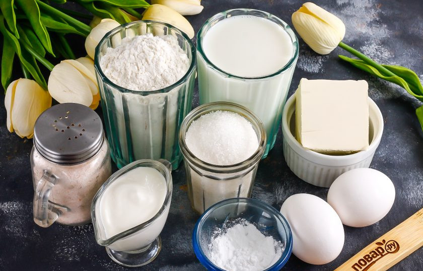 1. Этап. Капкейки с кремом Пломбир: Подготовьте указанные ингредиенты.