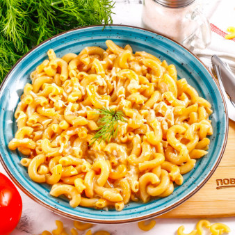 Макароны с сыром на сковороде