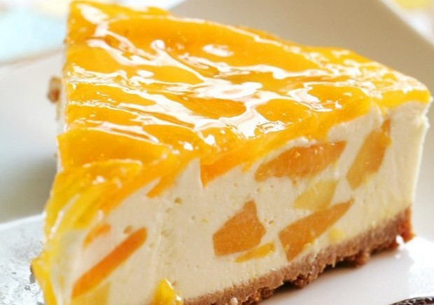 1. Этап. Персиковый чизкейк без выпечки: Приятного аппетита!