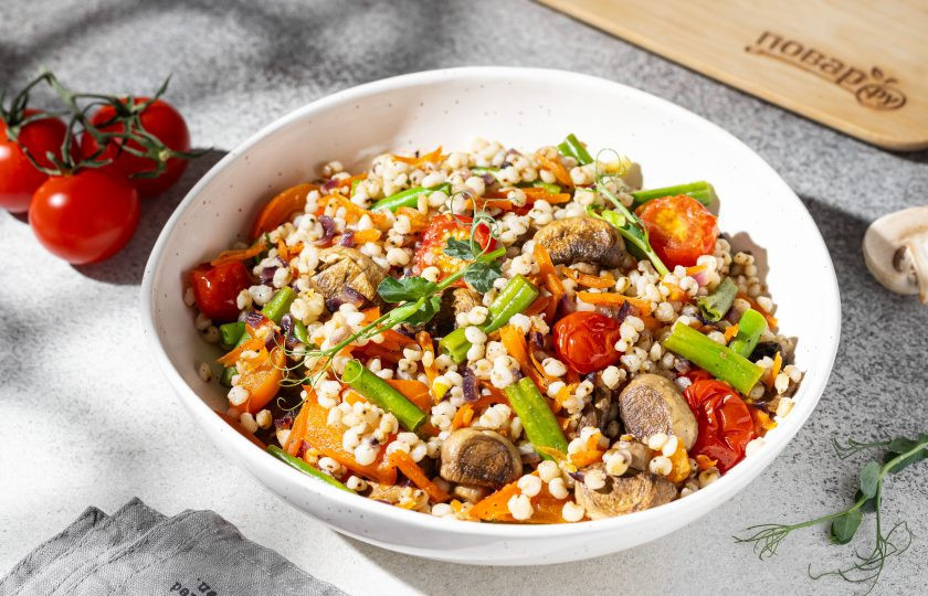 1. Этап. Сорго с грибами и овощами: Сорго с грибами и овощами готово, приятного вам аппетита!