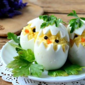 Вареные яйца на Пасху Цыплята