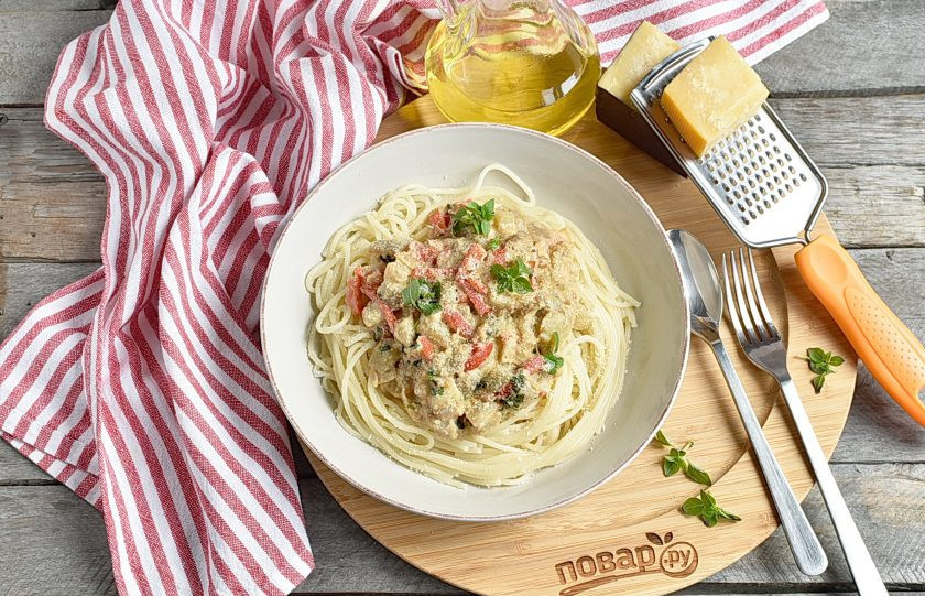 1. Этап. Вкусный соус к макаронам: Блюдо готово!