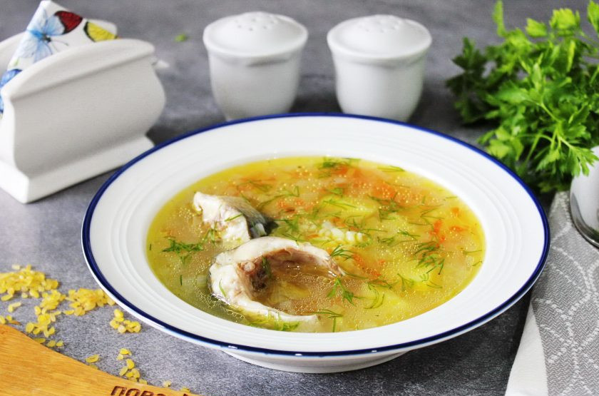 1. Этап. Рыбный суп с булгуром: Рыбный суп с булгуром готов. Подавайте на обед. Приятного аппетита!