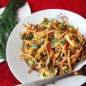 Салат с куриными сердечками и огурцом
