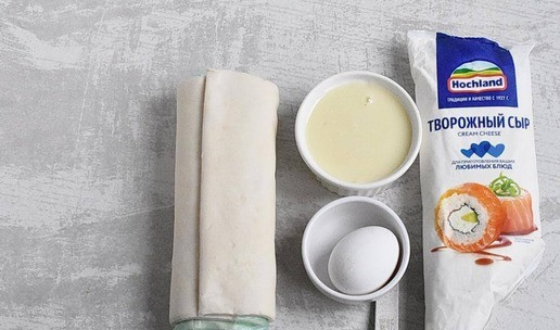 1. Этап. Слоеные корзиночки с чизкейком: Продукты для корзиночек. Дополнительно понадобятся фрукты, возможно, джем или шоколад. По вашему вкусу и желанию.