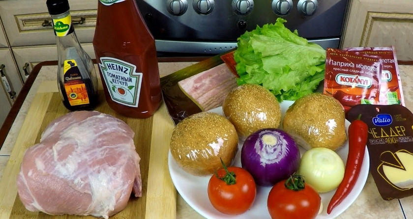 1. Этап. Супербургер от дяди Сэма: Вот все, что вам понадобится в процессе готовки.