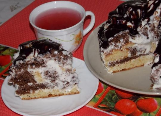 1. Этап. Ванька кучерявый: Перед подачей лучше дать тортику пропитаться хотя бы час.