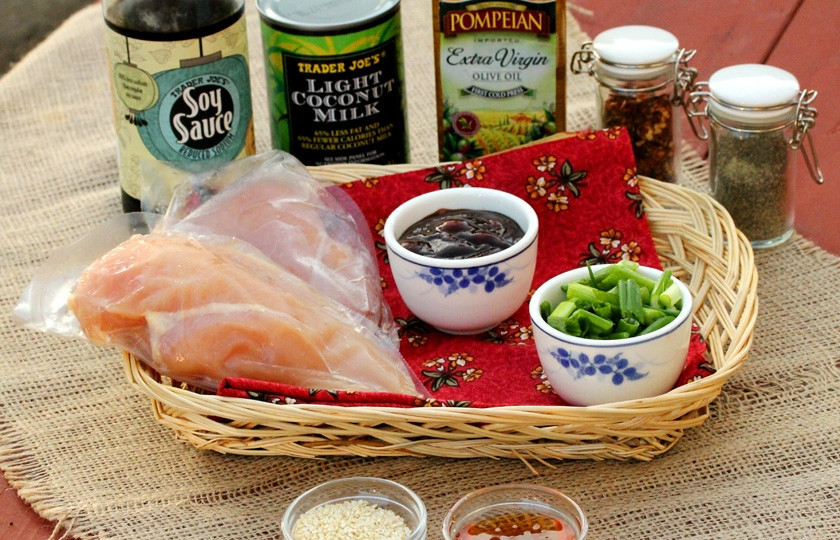 1. Этап. Курица по-японски: Подготовьте все ингредиенты.