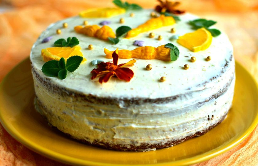 1. Этап. Морковный торт с ароматом апельсина: Подавайте охлажденным, так торт особенно вкусен.