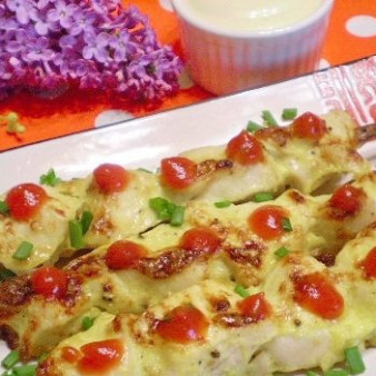 Куриные шашлычки в духовке на шпажках