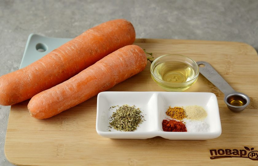 1. Этап. Вяленая морковь: Подготовьте все ингредиенты.