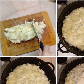 1. Этап. Кабачки, фаршированные рисом и тушенкой: Мякоть кабачков порубить и обжарить с луком на сковороде со сливочным маслом в течение 5мин, затем добавить отварной рис и горошек, влить воду, посолить и тушить пока не выпарится вся жидкость.