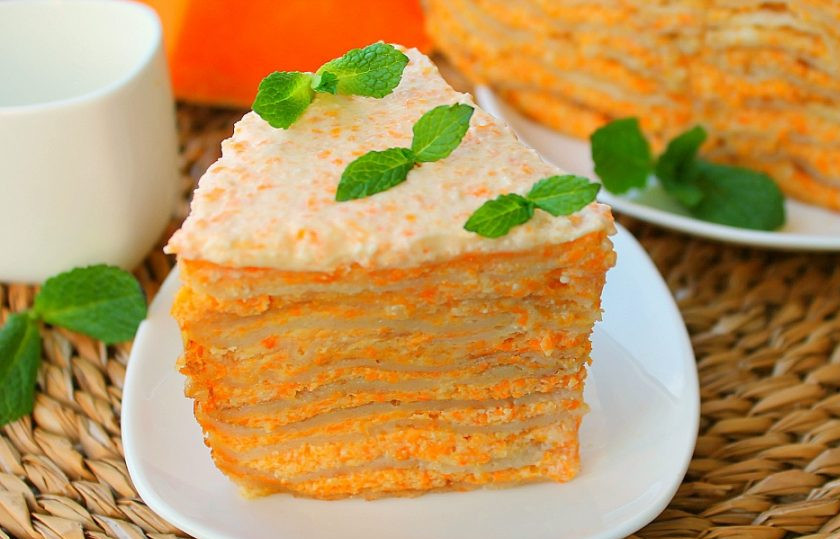 1. Этап. Тыквенная запеканка с блинами: Запеканку остужаем в форме. Она легко вынимается, когда немного остынет. Готово, приятного аппетита!