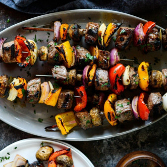 Кебаб из говядины и овощей