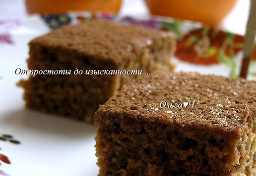 1. Этап. Брауни с апельсином: По желанию присыпьте какао или сахарной пудрой.