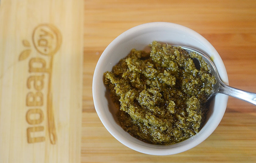 1. Этап. Лазанья с ароматом моря: 3. Пюрируйте до однородного состояния.