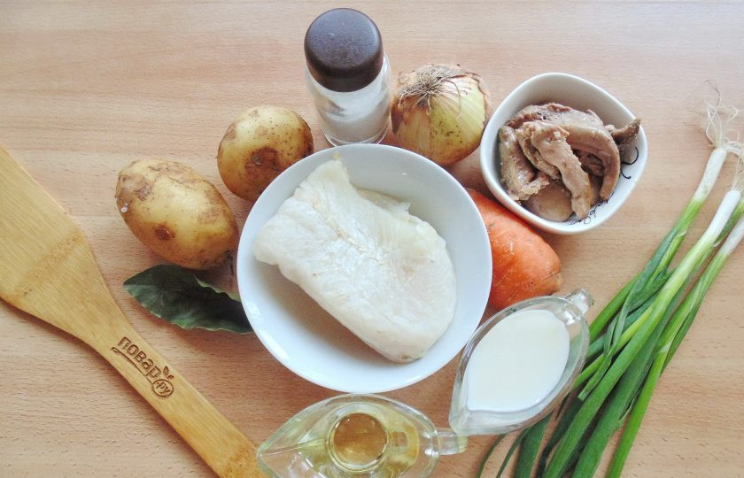 1. Этап. Поморская уха: Подготовьте ингредиенты для приготовления ухи.