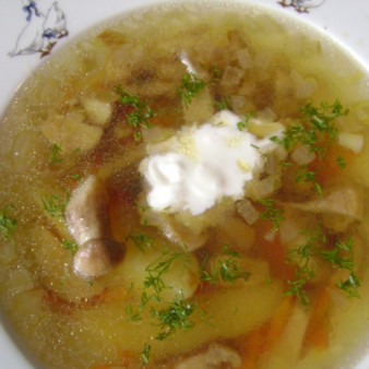 Грибной суп из белых замороженных грибов