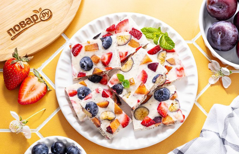 1. Этап. Замороженный йогурт с ягодами: Замороженный йогурт с ягодами готов, приятного вам аппетита!