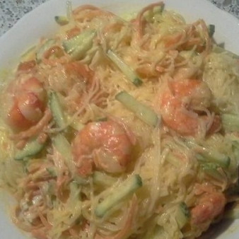 Салат Фунчоза с креветками