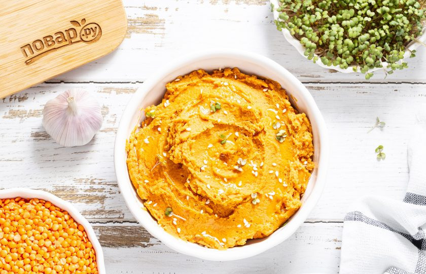 1. Этап. Хумус из красной чечевицы: Хумус из красной чечевицы готов, приятного вам аппетита!