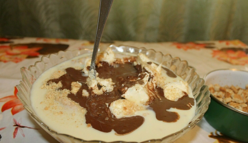 1. Этап. Сладкие колбаски из печенья: 2. Соединим все ингредиенты (кроме 