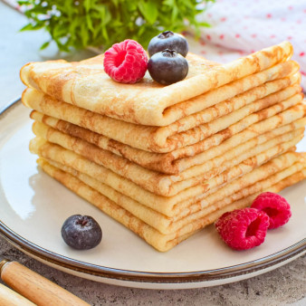 Блины на молоке с кипятком