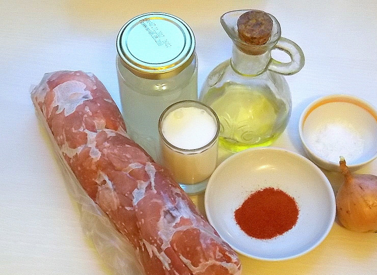 1. Этап. Свиная вырезка рассольная: Ингредиенты.