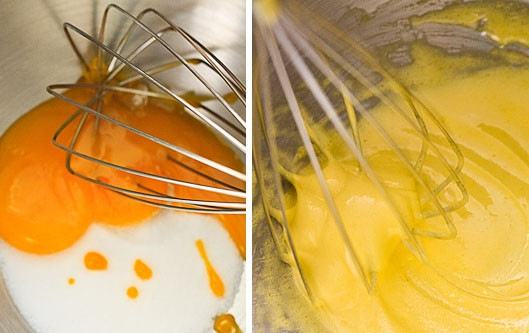 1. Этап. Тирамису (быстро и вкусно): 1. Заварите кофе, перелейте его в небольшую пиалу, пусть остывает. Аккуратно отделите желтки, соедините их с сахаром и взбейте до однородности.