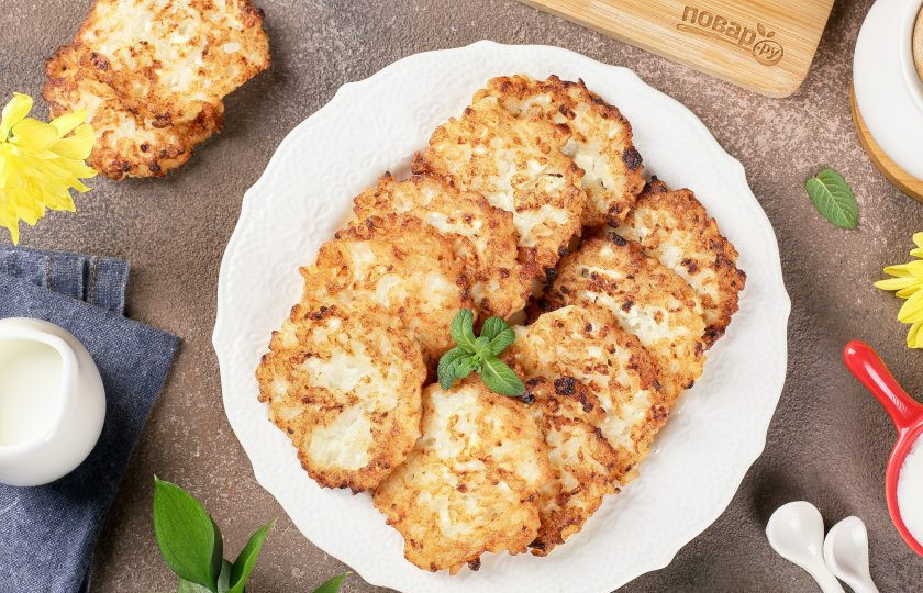 1. Этап. Рисовые оладьи с творогом: Рисовые оладьи с творогом готовы. Приятного аппетита!