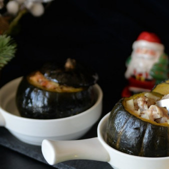 Царская тыква, фаршированная индейкой