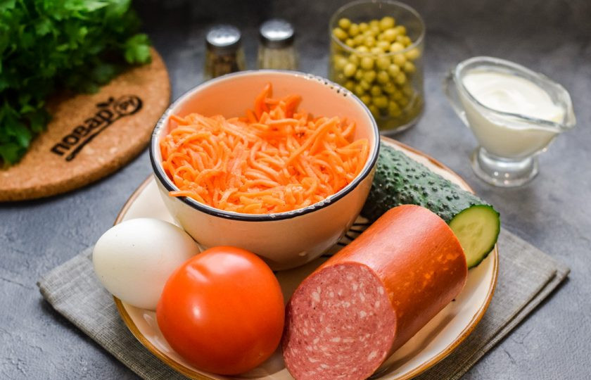 1. Этап. Салат Палитра: Подготовьте все ингредиенты.