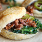 Pulled Pork and Kale Biscuit Sandwiches