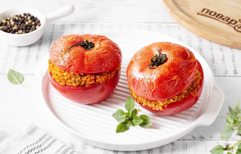 1. Этап. Фаршированные помидоры с киноа: Фаршированные помидоры с киноа готовы, приятного вам аппетита!