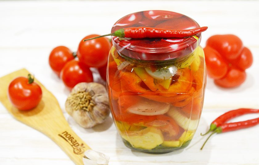 1. Этап. Кабачки с помидорами на зиму: 5. Приятного аппетита!