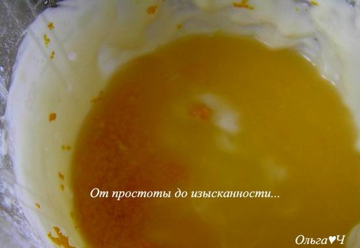 1. Этап. Апельсиновое печенье «Мадлен»: Добавьте цедру и сок апельсина.