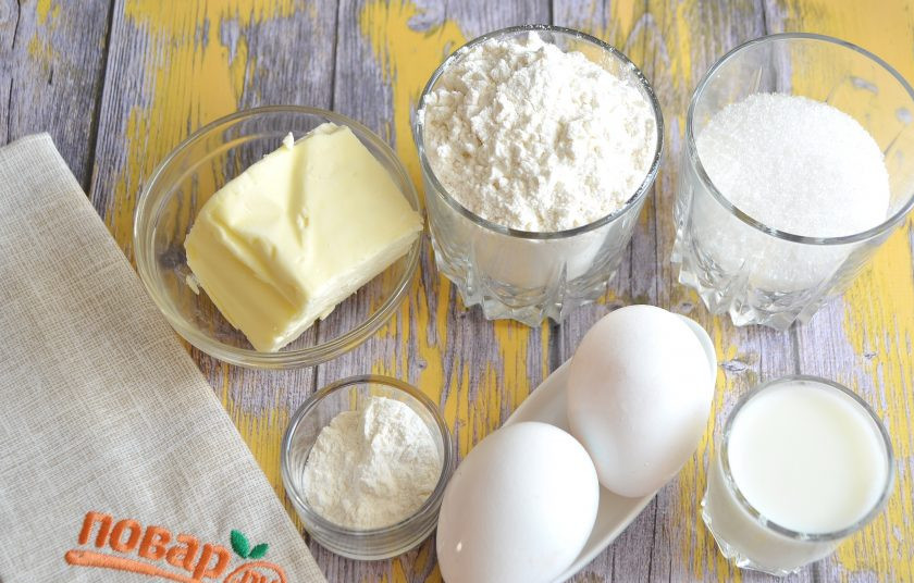 1. Этап. Кексы Мишки: 1. Подготовьте продукты. Приступим! Включите духовку прогреваться на 180 градусов.