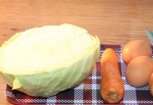 1. Этап. Круглые пирожки с овощами и яйцом: 6. Приготовим начинку. Подготовим продукты.