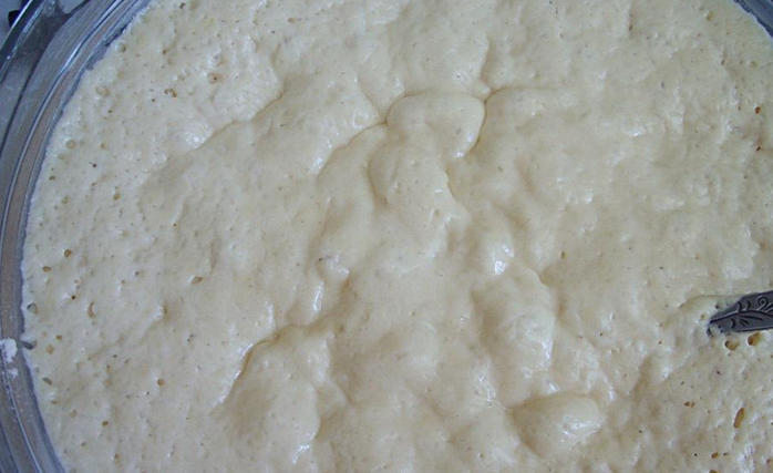 1. Этап. Дрожжевое тесто на молоке: Ставим тесто в теплое место на 30 минут для 