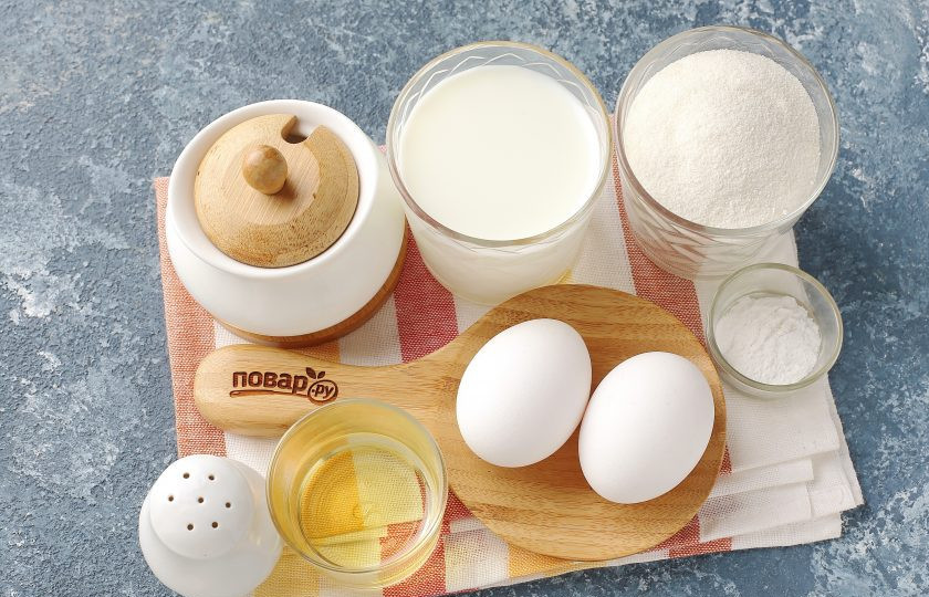 1. Этап. Рисовые блинчики: Подготовьте все ингредиенты.