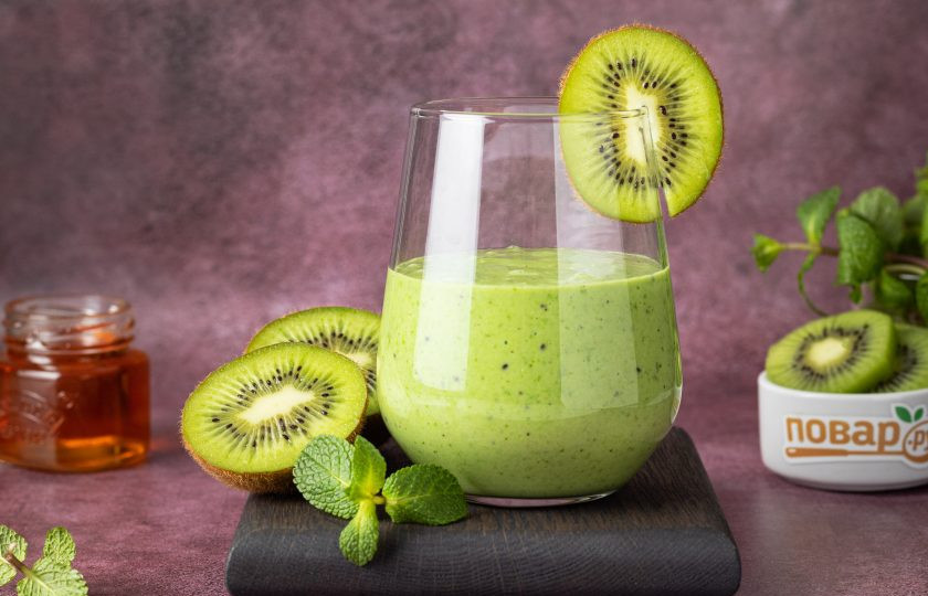 1. Этап. Зелёный смузи с киви и медом: Зелёный смузи с киви и медом готов!